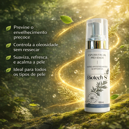 Espuma Facial Pró-Idade com Nano Antioxidantes & Artemísia – Linha Biotech S
